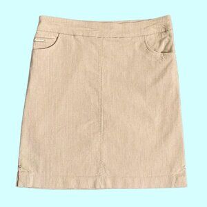 Renuar Tan & White Striped Skort Size 4